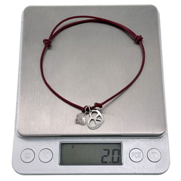 Vintage JCM Sterling Silver 925 Peace Heart Quartz Charms Bracelet Adjustable - Picture 5 of 5